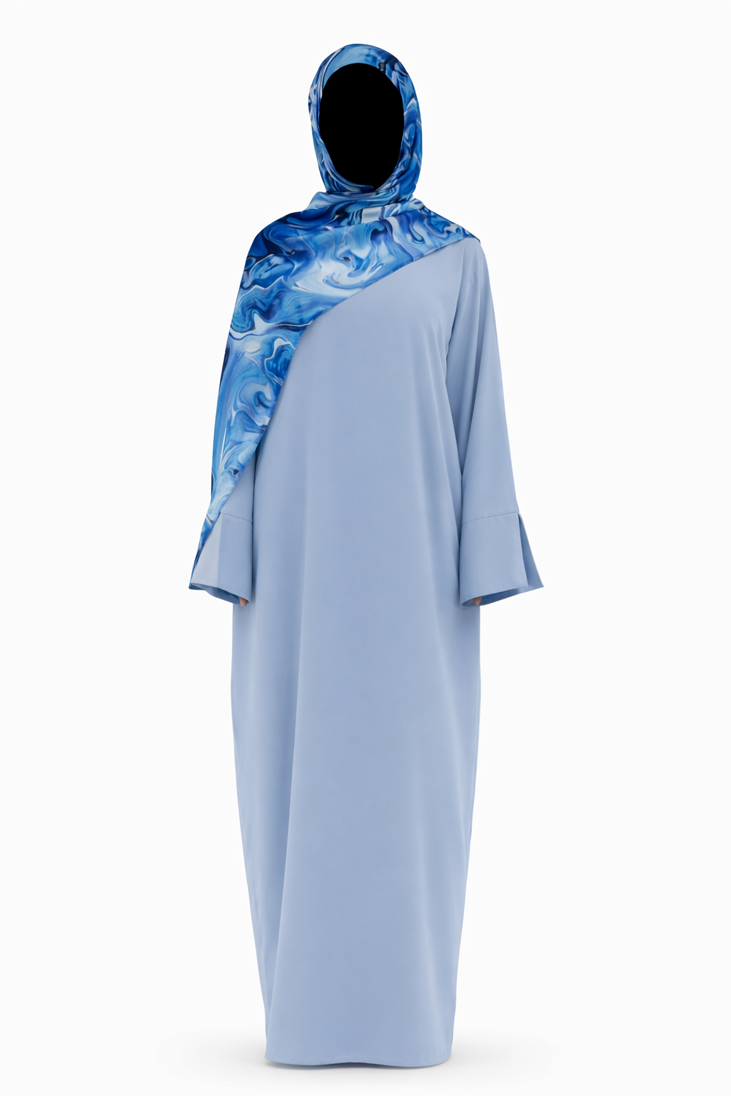 Aria Abaya - Cerulean (with hijab)