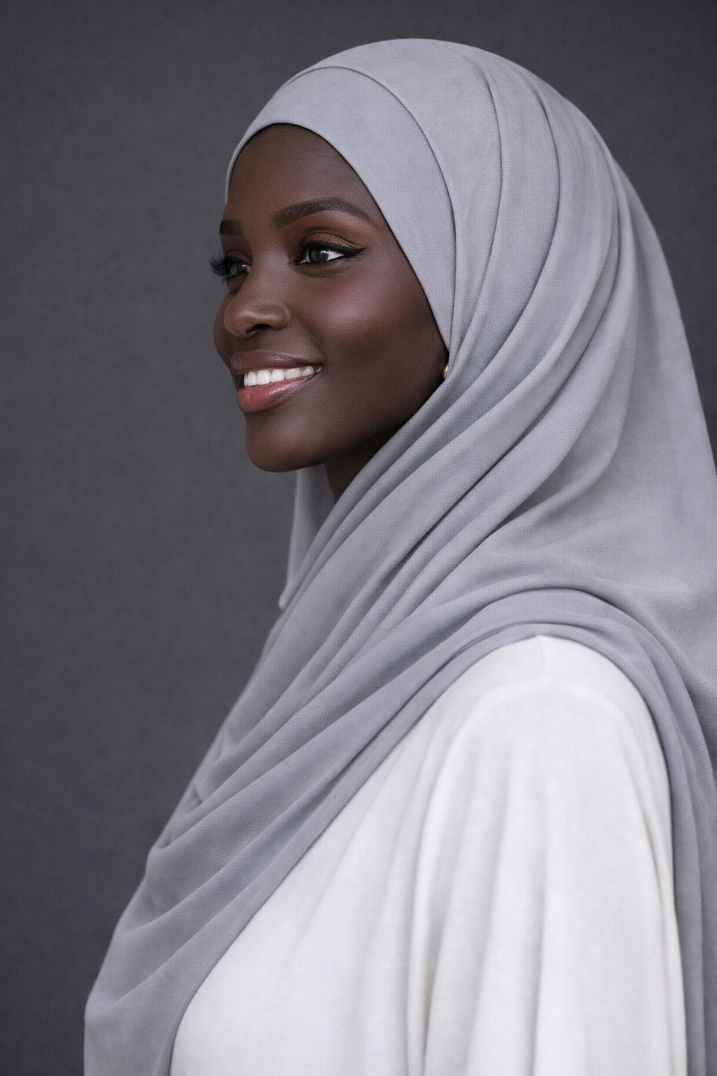 Premium Chiffon Hijab – Cloud Gray