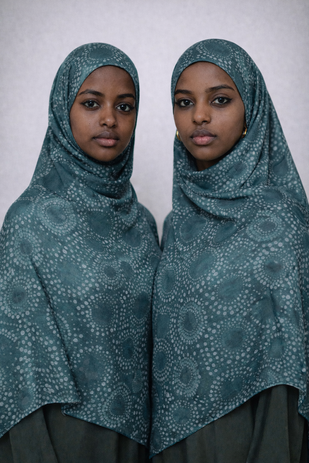 Printed Cotton Viscose Hijab — Oasis Teal