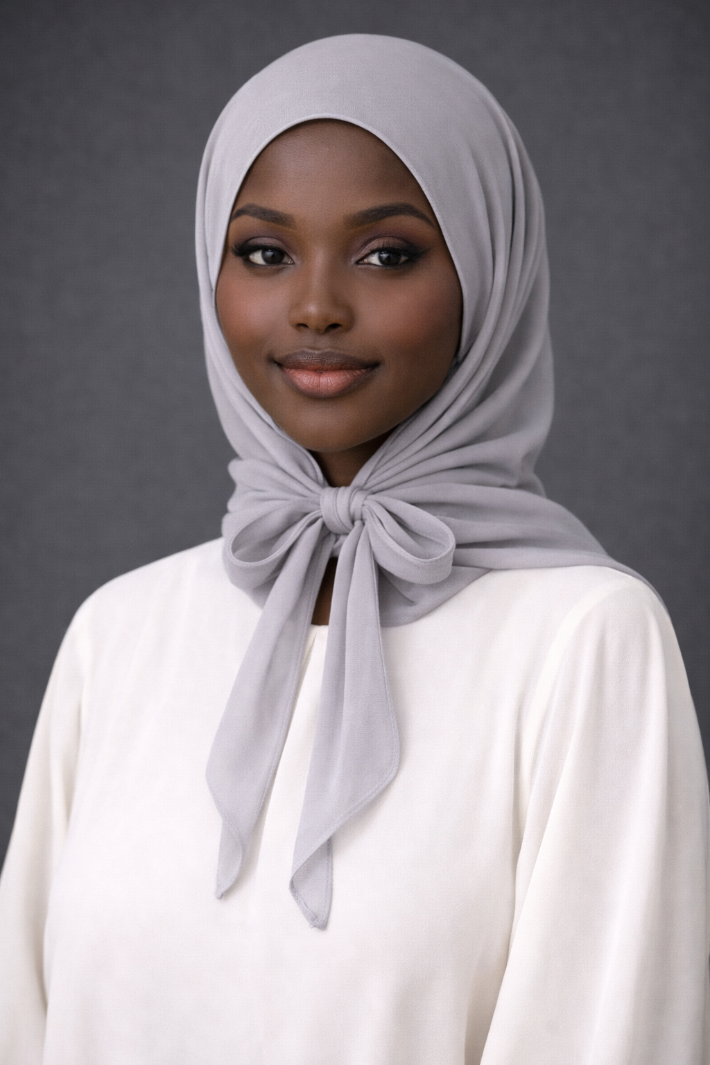 Tie-on Chiffon Hijab - Gray