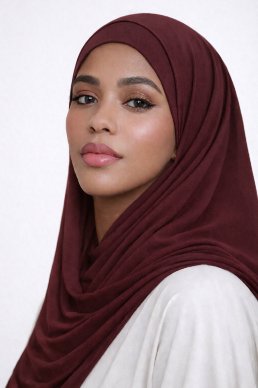 Bamboo Jersey Hijab – Deep Coffee