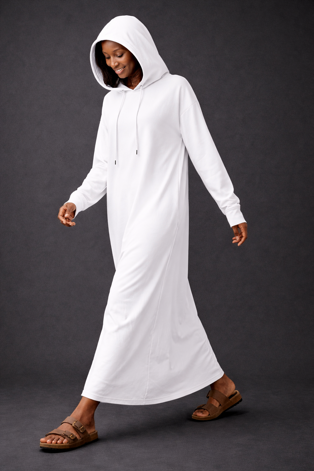 Nomad Hooded Abaya – White