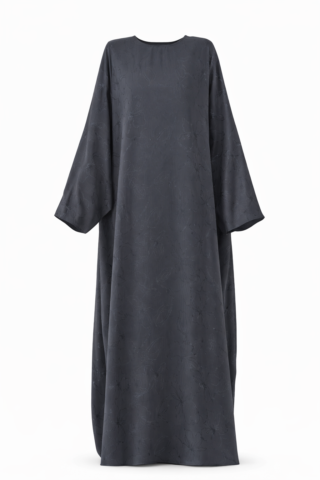 Noor Abaya — Charcoal (with hijab)