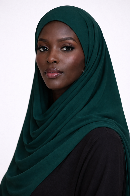 Premium Chiffon Hijab – Jungle Green