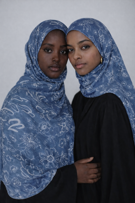 Printed Modal Hijab — Azure Veil