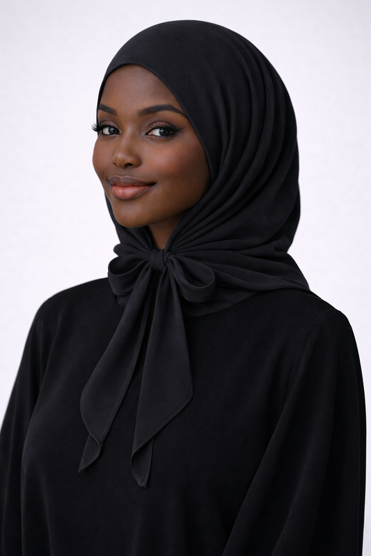 Tie-on Chiffon Hijab - Onyx